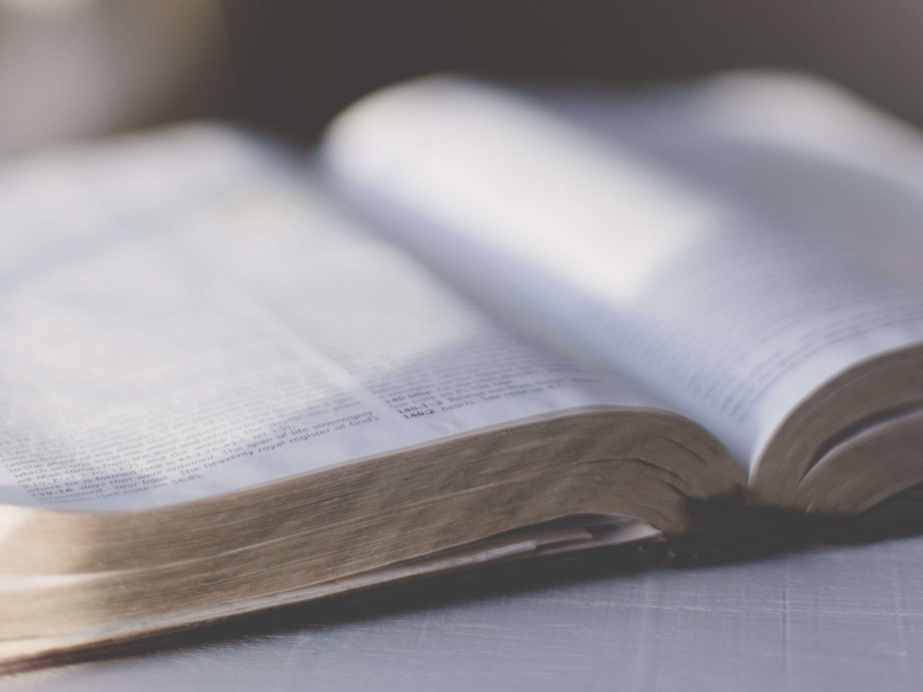 open Bible on a table